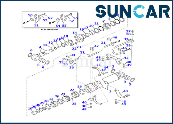 کیت مهر و موم تعمیر سیلندر بازویی کوماتسو 7079976160 707-99-76160 برای PC220LL-8 PC240LL-10 PC290LL-11
