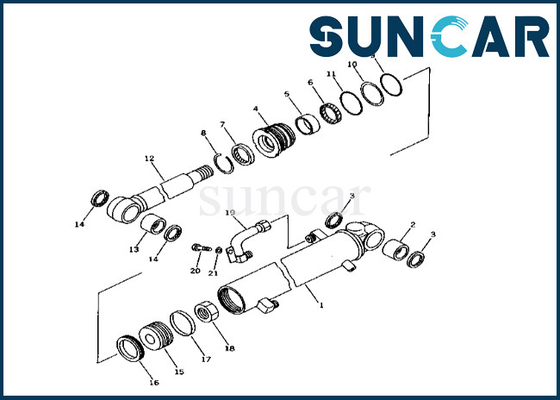 7079822200 707-98-22200 کوماتسو کیت تعمیر سیل سیلندر بازویی با کیفیت بالا برای PC25-1 PC25R-1