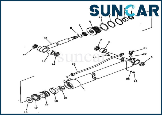 کیت مهر و موم بازوی PC30-5 PW30-1 برای کیت سرویس تعویض سیلندر هیدرولیک کوماتسو 20S-63-66300