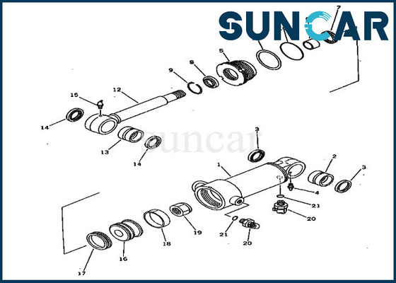 کیت آب بندی تیغه 20S-63-96300 کیت تعمیر سیلندر 20S6396300 برای PC20-5 PC30-5 PC40-5 کوماتسو
