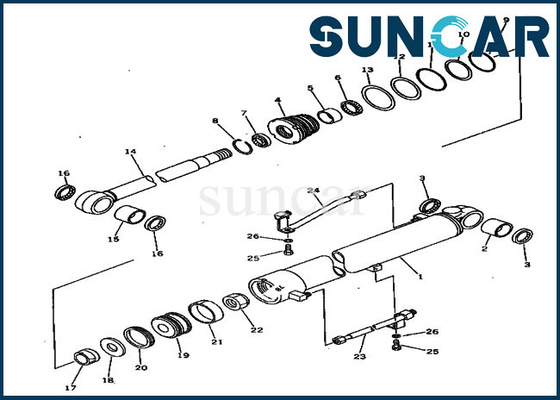 کیت تعمیر سیل سیلندر هیدرولیک 20S-63-56500 کوماتسو PC30-5 کیت سرویس بیل مکانیکی بوم