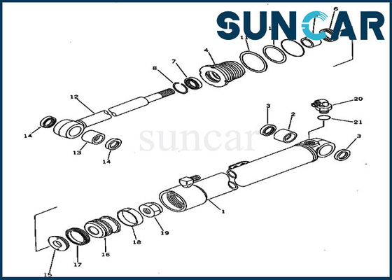 کیت تعمیر مهر و موم سیلندر چرخشی 20S-63-86300 20S6386300 برای قطعات آب بندی هیدرولیک کوماتسو PC20-5 PC30-5