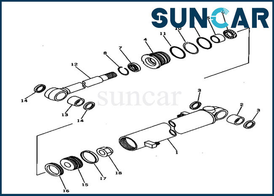 کیت سرویس سیلندر بازو برای کیت های آب بندی جایگزین بیل مکانیکی کوماتسو 20S-63-02030 PC30-6