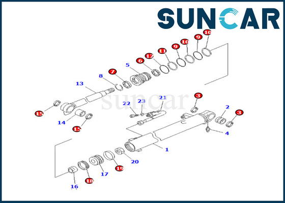 707-98-24890 7079824890 Komatsu For PC25R-8 PC27MR-1 PC27MRX-1 بوم سیلندر سیل کیت تعمیر