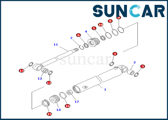 کیت مهر و موم سیلندر چرخشی بوم 707-98-23130 7079823130 مناسب PC25R-8 PC27MR-1 PC27MRX-1