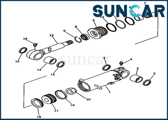 کیت سرویس تیغه مناسب 20S-63-02062 20S6302062 کیت آب بندی سیلندر هیدرولیک PC20-6 PC30-6 بیل مکانیکی کوماتسو