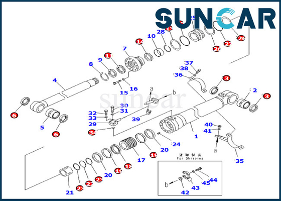 7079959330 707-99-59330 کیت تعمیر سیلندر بوم کوماتسو متناسب با PC290-8K PC270-8 PC270LC-8