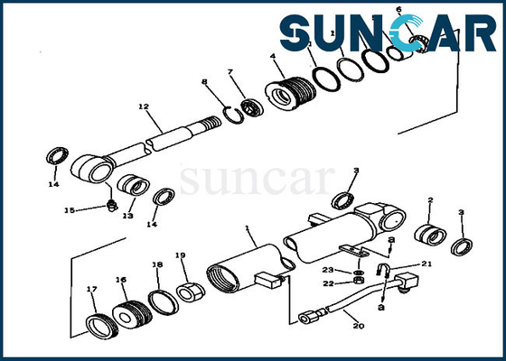 کیت تعمیر سطل آب بندی کیت تعویض بیل مکانیکی سیلندر هیدرولیک PC30-6 Komatsu 20S-63-02040