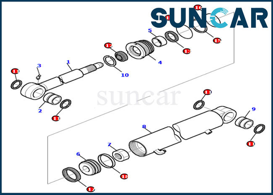 کیت آب بندی بازوی بیل مکانیکی 878000413 PC30-7 PC35R-8 کیت تعمیر سیل سیلندر هیدرولیک کوماتسو