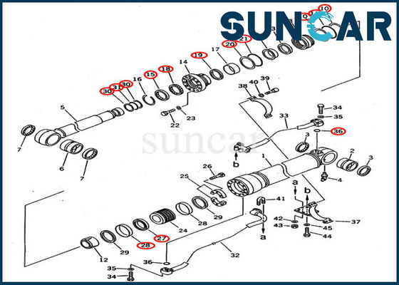 کیت مهر و موم سرویس سیلندر بوم 707-99-58210 برای PC300-5 PC300LC-5 نسخه خارج از کشور کوماتسو بیل مکانیکی