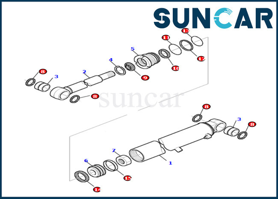 کیت مهر و موم تعمیر سیلندر بازویی برای PC27R-8 Komatsu 878000522 کیت سرویس سیلندر بازویی