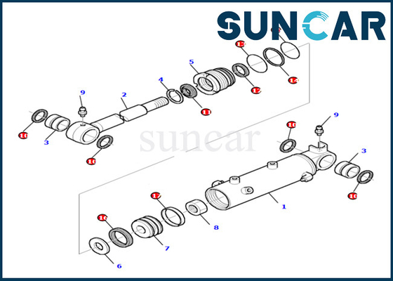 کیت مهر و موم سیلندر تیغه مقاوم در برابر سایش و روغن با کیفیت بالا متناسب با PC27R-8 Komatsu 878000524