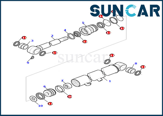 کیت آب بندی سیلندر سطل 878000523 Komatsu For PC27R-8 با کیفیت بالا و پرفروش