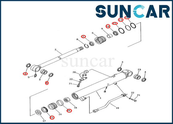 707-98-12211 7079812211 کیت مهر و موم سیلندر سطلی کوماتسو مناسب PC27R-8 PC28UD-2 کوماتسو