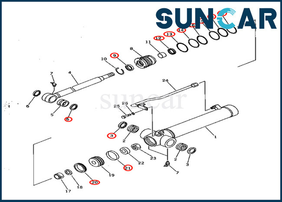 کیت تعویض مهر و موم سیلندر بازو 7079822150 707-98-22150 Komatsu For PC28UD-2 PC28UG-2 PC28UU-2