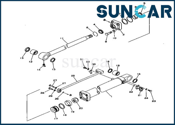 کیت مهر و موم تعمیر سطل 207-63-76100 برای مدل های PC300-1 PC300LC-1 2076376100 کیت سرویس سیلندر کوماتسو