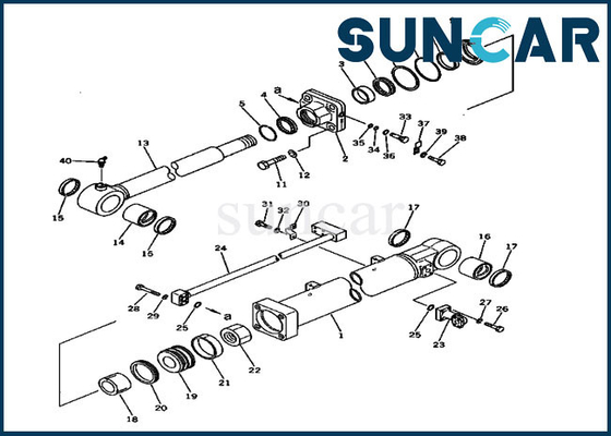 کیت آب بندی سطل سیلندر هیدرولیک مناسب 207-63-76500 کیت مهر و موم PC300-2 PC300LC-2 Komatsu