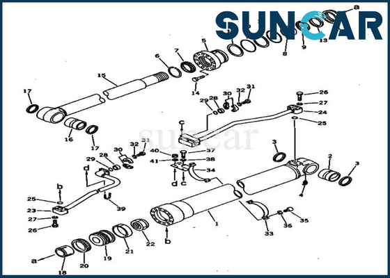 کیت مهر و موم سیلندر 207-63-52100 قابل استفاده برای تجهیزات سنگین Komatsu PC300-3 PC300LC-3