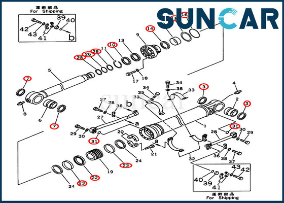207-63-02130 کیت مهر و موم کیت تعمیر سیلندر سطلی برای مدل های کوماتسو PC300-5 PC310LC-5 نسخه خارجی