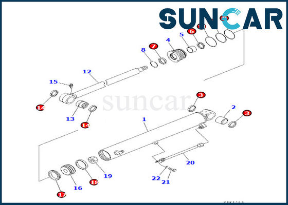 کیت مهر و موم چرخشی بوم 7079824900 707-98-24900 کیت مهر و موم سیلندر کمپرسی برای CD30R-1 PC30R-8 PC35R-8