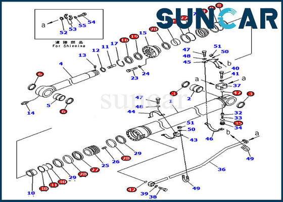 قطعات بیل مکانیکی 707-99-67095 کیت سرویس سیلندر بازویی برای کیت تعویض مهر و موم PC300-7 کوماتسو