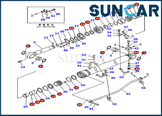 707-99-72280 کیت مهر و موم بازو در خارج از کشور نسخه 7079972280 PC300-7 کیت تعمیر سیلندر کوماتسو