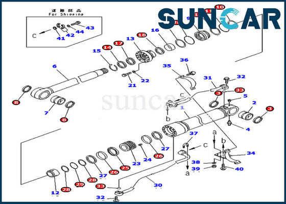 کیت تعمیر سیل سیلندر 707-99-58080 متناسب با تجهیزات کوماتسو PC300LC-7 PC300-8 نسخه خارجی