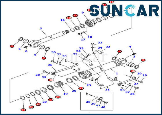 707-99-58095 7079958095 کیت مهر و موم سیلندر سطلی برای قطعات خدمات تجهیزات سنگین Komatsu PC300-7