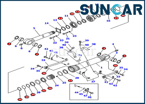 کیت تعمیر سیلندر هیدرولیک کوماتسو بیل مکانیکی نسخه خارج از کشور 707-99-59370 PC300-7 سطل سیل تعمیر