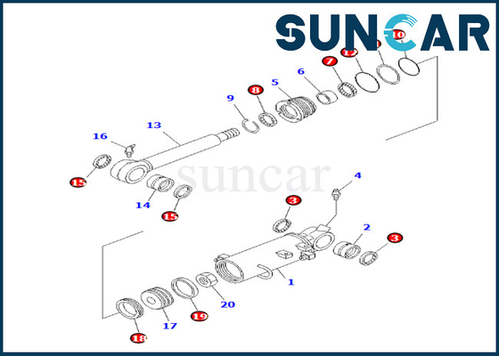 کیت سرویس سیلندر تیغه 707-98-31110 7079831110 کوماتسو برای PC35MR-1 کیت آب بندی تیغه سیلندر
