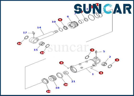 707-98-24770 7079824770 کیت سرویس سیلندر بالابر تیغه ای کوماتسو برای PC35MR-3 PC35MR-2