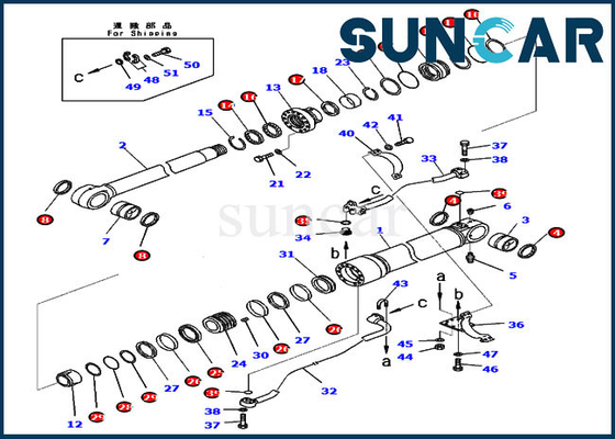 707-99-58031 7079958031 کیت سرویس بوم کیت مهر و موم سیلندر برای KOMATSU PC350-8 PC300-8 PC300LC-8