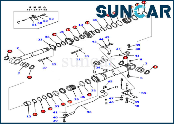 کیت تعمیر سیلندر بوم PC300-8 Komatsu 707-99-59362 7079959362 کیت آب بندی روغن تعویض هیدرولیک