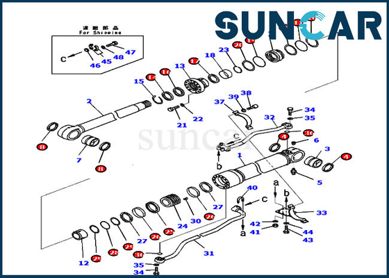 کیت سرویس سیلندر بوم 707-99-59270 مدل PC300-8 کیت تعمیر آب بندی بیل مکانیکی کوماتسو