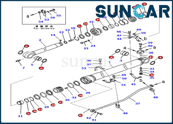 کیت سرویس سیلندر بازو 707-99-72350 7079972350 بیل مکانیکی PC300-8 کیت مهر و موم روغن کوماتسو