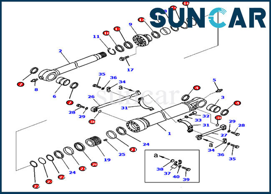 کیت آب بندی سطل 707-99-59550 سیلندر هیدرولیک متناسب با کیت تعویض KOMATSU PC360LC-10 PC360NLC-10