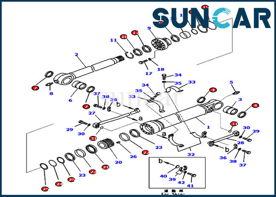 PC300-8 Inner Parts Komatsu 707-99-58410 کیت تعمیر سطل سیل 7079958410 کیت سرویس سیلندر