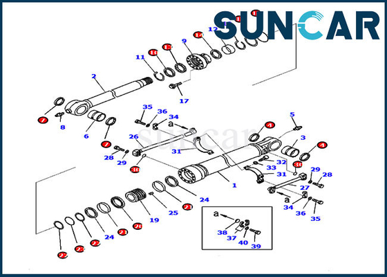 707-99-59150 کیت آب بندی سطل کیت سرویس سیلندر هیدرولیک مناسب PC360NLC-10 PC300-8M0 Komatsu