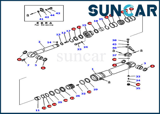 کیت مهر و موم سیلندر بازویی کوماتسو 721-98-00520 متناسب با مدل های تجهیزات بیل مکانیکی PC360LC-11 PC390LC-11