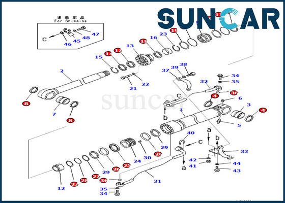 کیت آب بندی سیلندر بوم 707-99-59140 707-99-59140 Komatsu For PC360LC-10 PC390LL-10