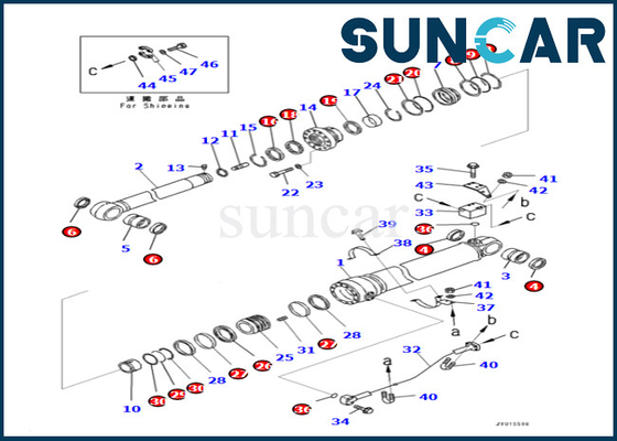 کیت تعویض سیلندر بازو 7079968780 707-99-68780 برای PC400LC-8 PC400-8 PC400-8R Komatsu