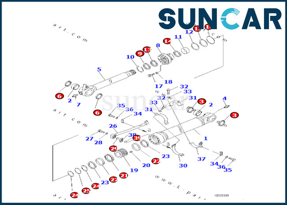 7239800570 723-98-00570 کیت تعمیر سطل سیل سیلندر کوماتسو برای PC490LC-10 PC360NLC-11 PC360LC-11