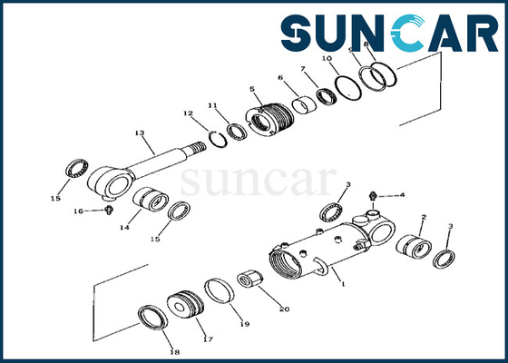 کیت سیل سیلندر تیغه 21X-63-02050 21X6302050 برای PC38UU-1 کیت تعمیر سیلندر تیغه کوماتسو