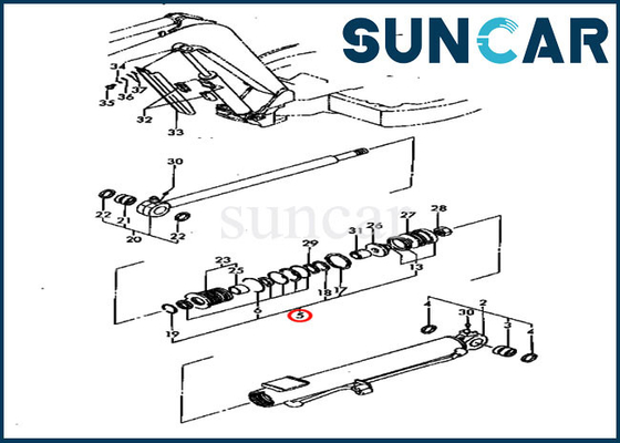 کیت آب بندی بوم YM172142-99340 سیلندر هیدرولیک برای کیت مهر و موم PC30FR-1 PC30FR-2 کوماتسو