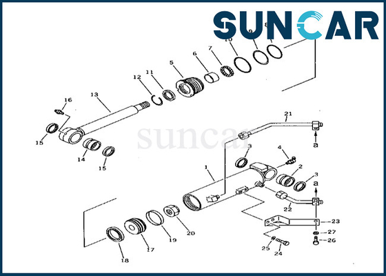 کیت سرویس سیلندر افست بوم با کیفیت بالا 21X-63-02040 21X6302040 مناسب PC38UU-1 Komatsu