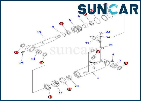 707-98-24180 7079824180 کیت مهر و موم تعمیر سیلندر افست با کیفیت بالا برای PC38UU-2 کوماتسو