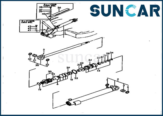 قطعات داخلی کوماتسو YM172168-72201 کیت خدمات بیل مکانیکی سیلندر چرخشی برای کیت مهر و موم PC30FR-1 PC30FR-2