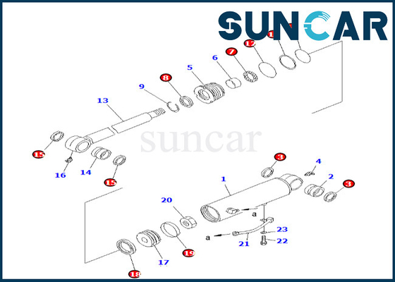 کیت سیل سیلندر افست کوماتسو برای PC38UU-3 707-98-24270 7079824270 کیت سرویس سیلندر افست