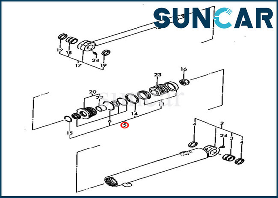کیت سرویس کیت مهر و موم بازویی PC30FR-2 Komatsu YM172422-72950 برای قطعات داخلی سیلندر هیدرولیک