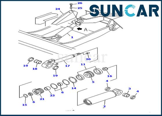 کیت تعمیر سیل بیل مکانیکی برای کیت سرویس سیلندر تیغه کوماتسو YM172422-72700 PC30FR-2